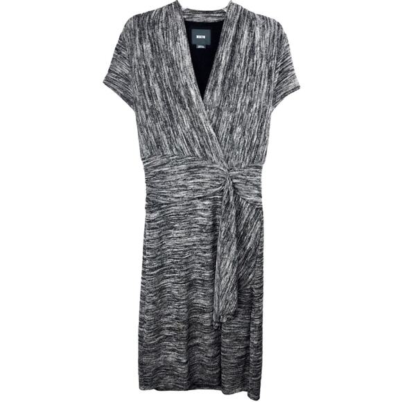 Anthropologie Maeve Marled Knit Gray Wrap Front Sweater Dress Midi Dress XS - Picture 2 of 6